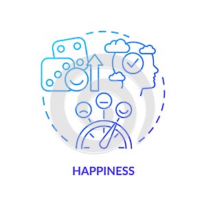 Happiness blue gradient concept icon