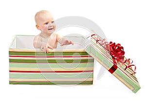 Happiness child in gift box