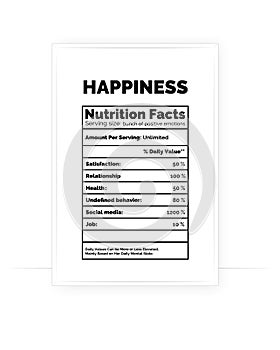 Happiness, creative typographic poster design, vector