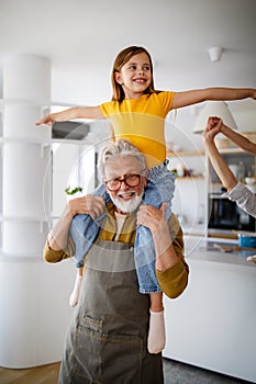 Happiness family love fun grandparent grandchild concept