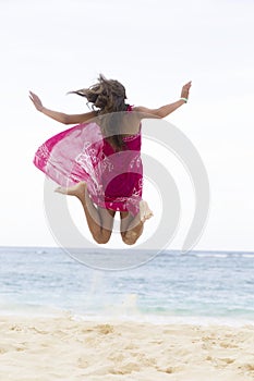 Happiness Girl Jumping