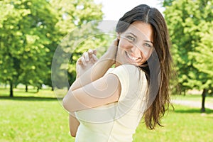 Happiness girl outdoors