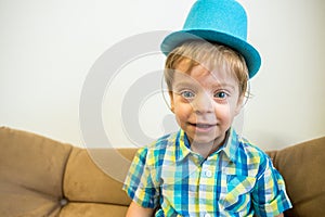 Happiness. Happy boy. Laughing child portrait