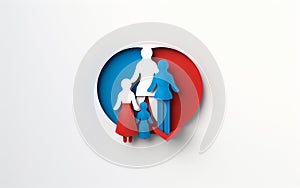 Happiness Icon: Isolated 3D Family Emblem Illustration