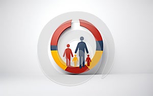 Happiness Icon: Isolated 3D Family Emblem Illustration