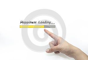 Happiness progress bar design with hand