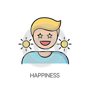 Happiness RGB color icon