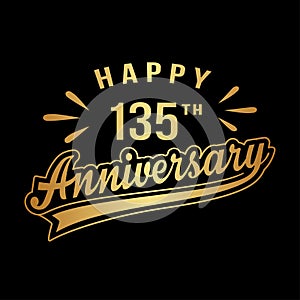 Happy 135th Anniversary. 135 years anniversary design template.