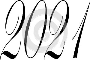 Happy 2021 text sign illustration