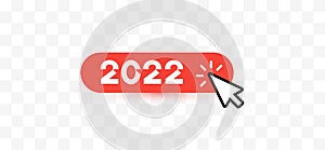 Happy 2022 new year mouse click on button for greetings and invitations, 2022 calendar, web interface, christmas
