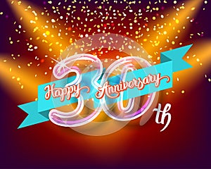 Happy 30th anniversary glass bulb numbers set