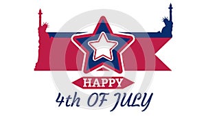 happy 4th of July animated sticker using big star