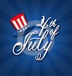 Happy 4th of July Card, Traditional American Banner