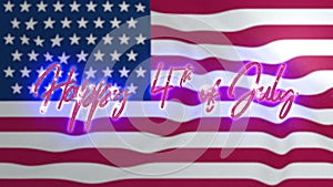Happy 4th of July - Happy Independence Day July 4 lettering footage with handwritten text effect animation.
