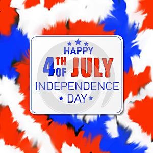 Happy 4th of July, Independence day. Abstract background in flag colors for USA Independence day holiday