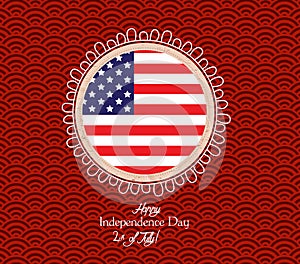 Happy 4th of July. Independence Day - button Badge