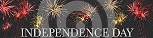 Happy 4th of July - Independence Day USA background banner panorama template greeting card - sparkling colorful fireworks in the