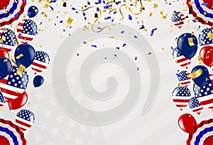 Happy 4th of July Independence Day USA blue background with the