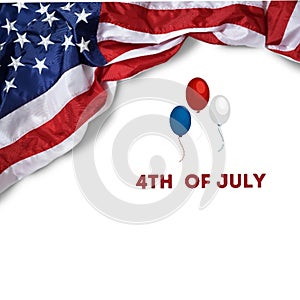 Happy 4th july independence day USA flag illustration