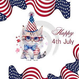 Happy 4th july USA independence day illustration