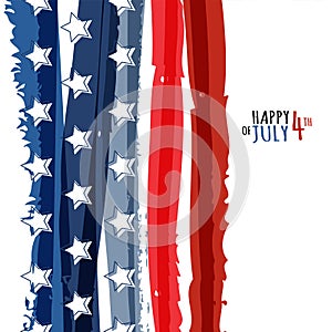 Happy 4th of July, USA Independence Day. Vector abstract grunge