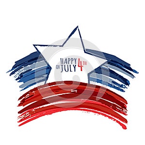 Happy 4th of July, USA Independence Day. Vector abstract grunge
