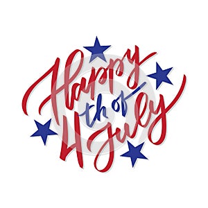 Happy 4th of July - vector typography,