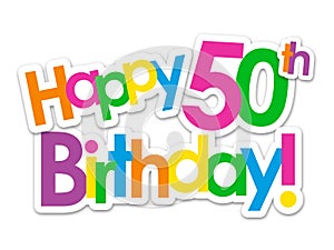 HAPPY 50th BIRTHDAY! colorful stickers