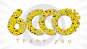 Happy 6000 greeting card, decorative background
