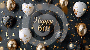 Happy 60th: a celebratory message commemorating six decades of life's journey, filled with gratitude, love, and