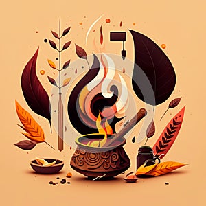 Happy abstract Lohri illustration background for Punjabi festival