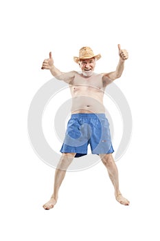 Happy active elderly man