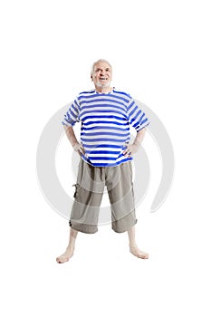 Happy active elderly man