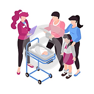 Happy Adoption Isometric Composition