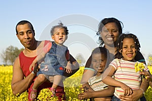 Happy african american family