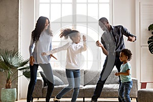 Happy African American having fun together indoors