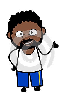 Happy African American Man Cartoon Illustration