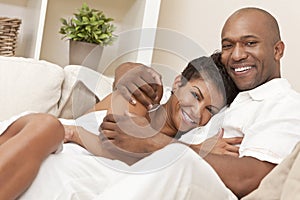 Happy African American Woman Romantic Couple