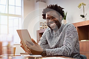 Happy african businessman in casual