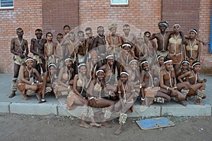Happy African dancers