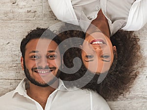 Happy Afro American couple