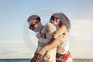 Happy afro american couple having fun together