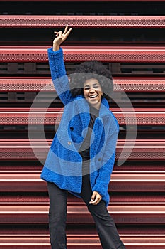 Happy Afro Woman Posing