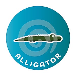 Happy Alligator childlike cartoon character