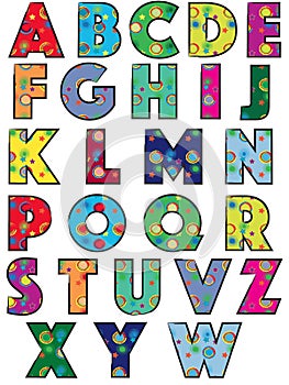 Happy alphabet in with background