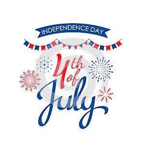 Happy American Independence Day 4th July greeting card