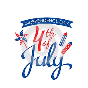 Happy American Independence Day 4th July greeting card