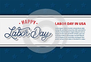 Happy American Labor day festive background with lettering typography. Vector illustration for USA national holiday