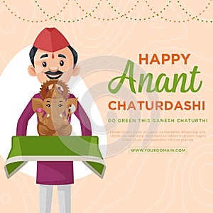 Happy Anant Chaturdashi Indian festival banner design photo