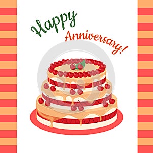 Happy Anniversary Cherry Pie Multi Level